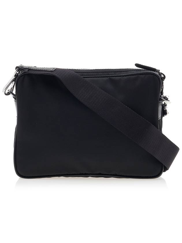 Re-Nylon Saffiano Leather Shoulder Bag Black - PRADA - BALAAN 4