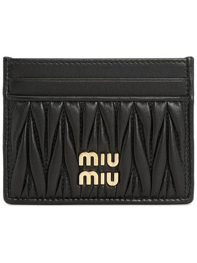 Matelasse Nappa Leather Card Wallet Black - MIU MIU - BALAAN 2