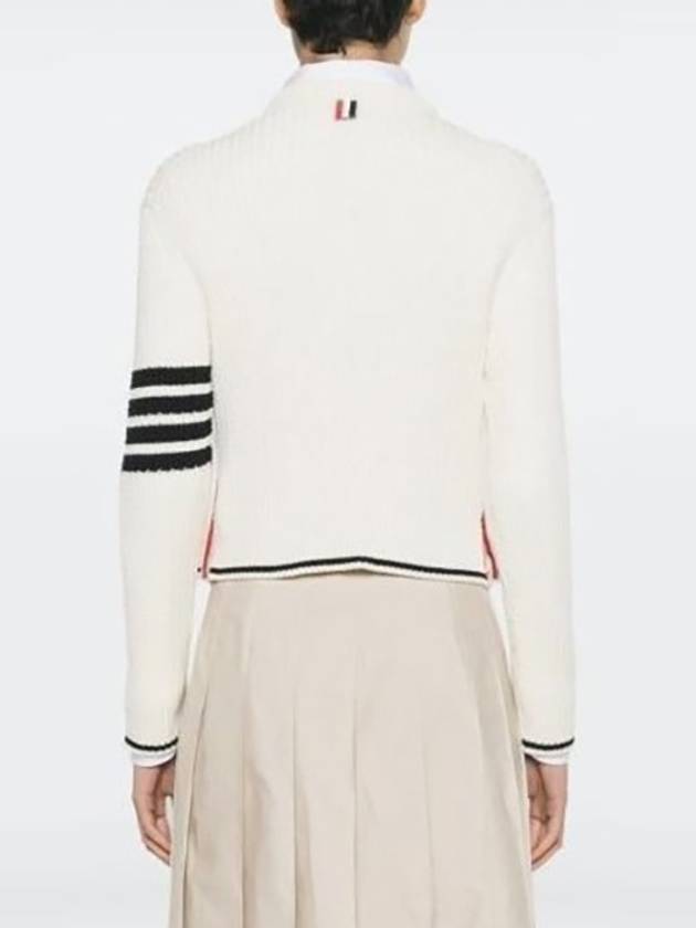 4 Bar Stripe Cable Knit Top White - THOM BROWNE - BALAAN 6