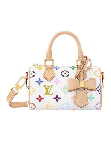 Takashi Murakami Nano Speedy Tote Bag Blanc - LOUIS VUITTON - BALAAN 1