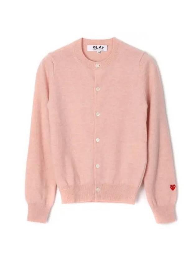 AZ N091 051 5 9 P1N091 Small Red Heart Wappen Wool Cardigan - COMME DES GARCONS - BALAAN 1