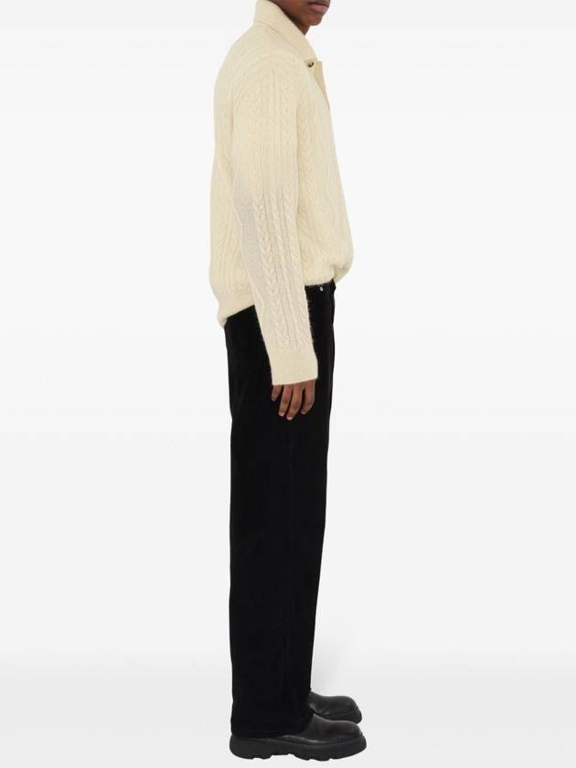 Aran Cable Polo Knit Top Snow - BURBERRY - BALAAN 4