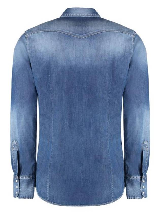 24FW Long Sleeve Shirt S74DM0846S30341 470 Blue - DSQUARED2 - BALAAN 3