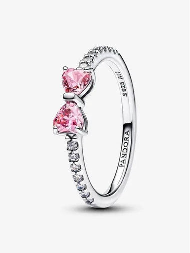 Sparkling Pink Bow Ring Silver - PANDORA - BALAAN 1