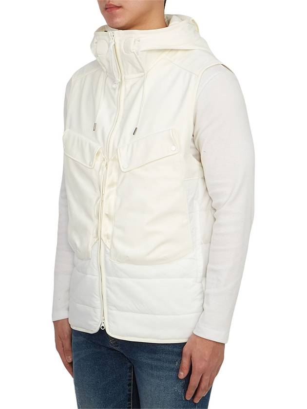 Shell R Mix Goggle Hooded Padded Vest White - CP COMPANY - BALAAN 4