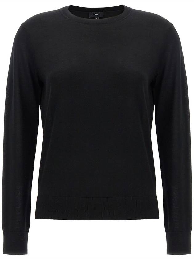 Regal Wool Crew Neck Knit Top Black - THEORY - BALAAN 2