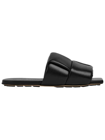 Bottega Veneta Intrecciato Patch Flat Mule Black - BOTTEGA VENETA - BALAAN 1