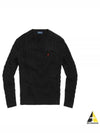 Embroidery Logo Cable Knit Top Black - POLO RALPH LAUREN - BALAAN 2