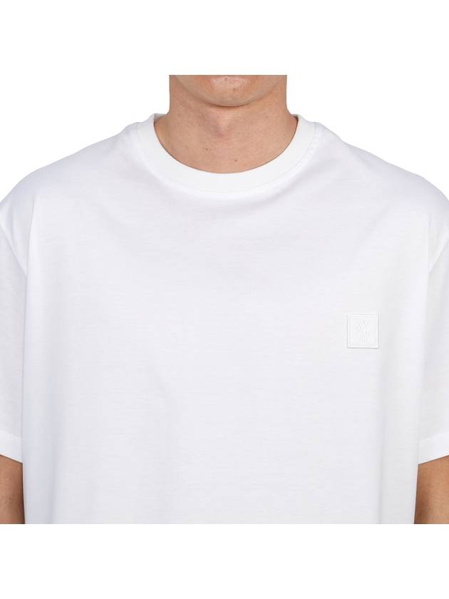 Men's Metallic Embossed Back Logo Short Sleeve T-Shirt White - WOOYOUNGMI - BALAAN 8