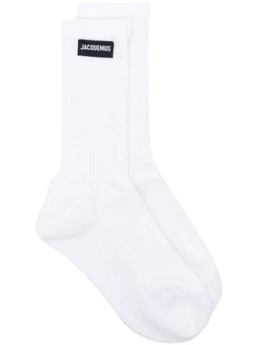 Les Casites Logo Label Cotton Socks White - JACQUEMUS - BALAAN 1