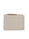 Stitch Leather Zipper Card Wallet Greige - MAISON MARGIELA - BALAAN 1