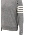 4 Bar Armband Classic Merino Wool Knit Top Light Grey - THOM BROWNE - BALAAN 5