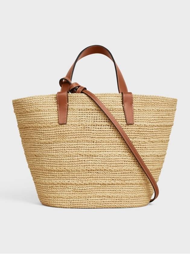 Teen Supple Classic Panier Raffia Calfskin Tote Bag Tan - CELINE - BALAAN 4