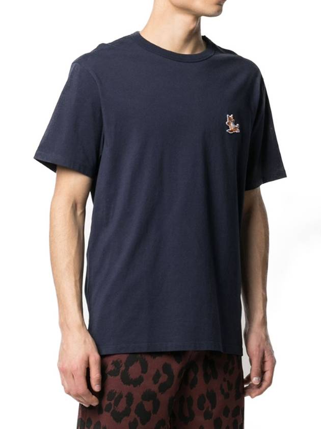 Chillax Fox Patch Classic Short Sleeve T-Shirt Navy - MAISON KITSUNE - BALAAN 3