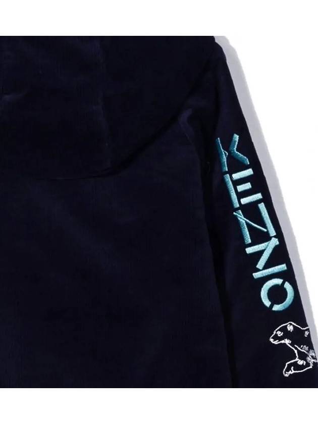 Kids Logo Slogan Hoodie Navy K25692 868 - KENZO - BALAAN 4