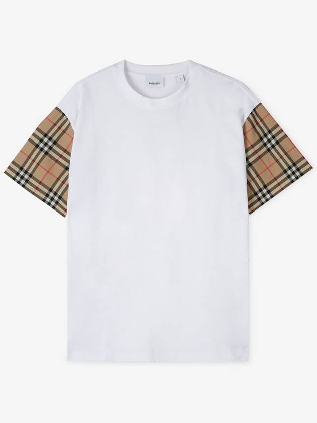 Vintage Check Sleeve Short Sleeve T-Shirt White - BURBERRY - BALAAN 3