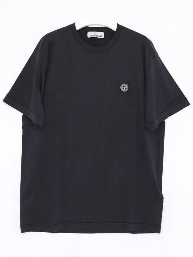 Logo Patch Short Sleeves T-Shirt Navy - STONE ISLAND - BALAAN 4