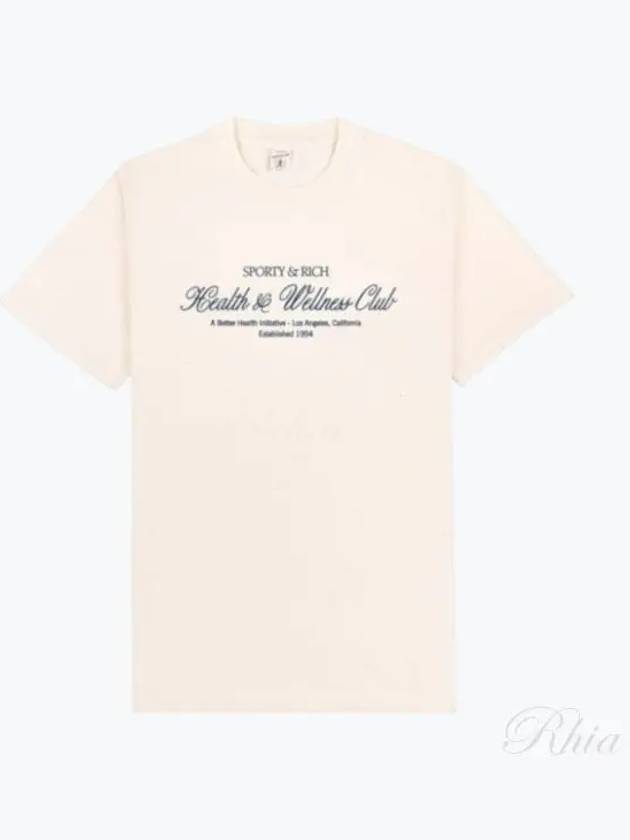 24 H W Club T Shirt Cream Navy TO042S412HC Short Sleeve - SPORTY & RICH - BALAAN 1