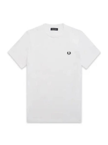 Fred Perry Ringer Short Sleeve T Shirt White - FRED PERRY - BALAAN 1