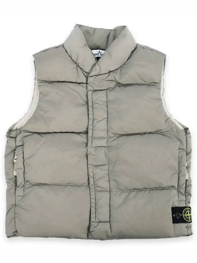 Kids Garment Dyed Nylon Metal Padded Vest Dove Grey - STONE ISLAND - BALAAN 2