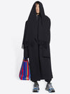 2 Men s Oversized Brushed Fringe Wool Muffler Double Coat - BALENCIAGA - BALAAN 3