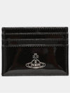 Logo Plaque Leather Card Wallet Black - VIVIENNE WESTWOOD - BALAAN 2