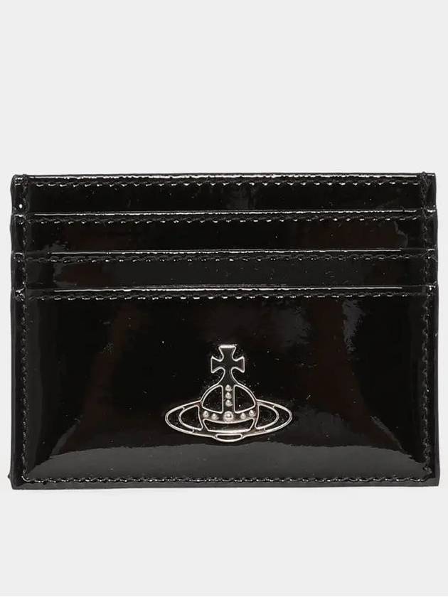 Logo Plaque Leather Card Wallet Black - VIVIENNE WESTWOOD - BALAAN 2