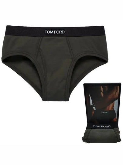 Logo Band Cotton Briefs Military Green - TOM FORD - BALAAN 2