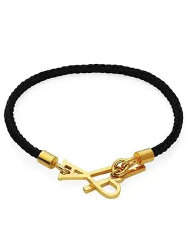 De Coeur Braided Bracelet Gold Black - AMI - BALAAN 1