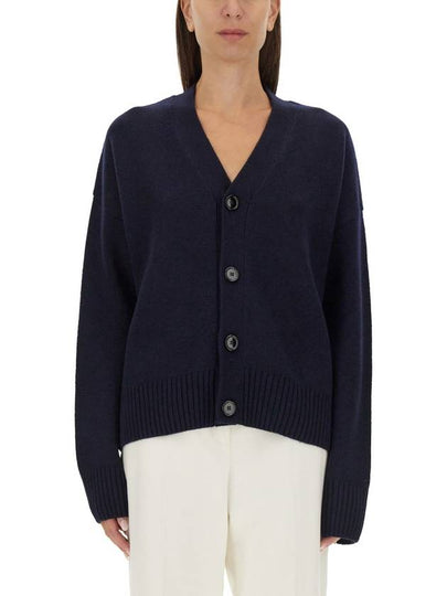 De Coeur V-Neck Cardigan Navy - AMI - BALAAN 2