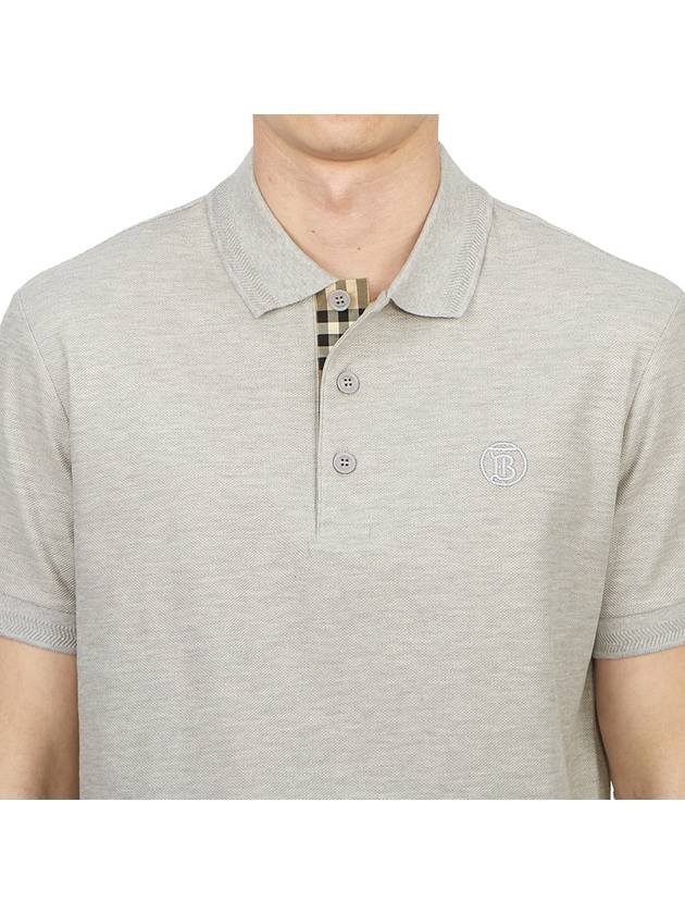 Embroidered Logo Short Sleeve Polo Shirt Grey - BURBERRY - BALAAN 7