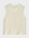 Textured Layered V-Neck Vest Ivory - NOIRER - BALAAN 3