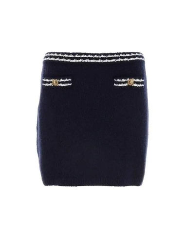 Women s Skirt Back Logo Embroidery Cashmere Silk MMG494SOOO14MW F067K - MIU MIU - BALAAN 1