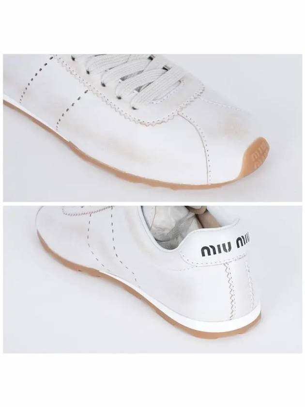 Bleached Nappa Leather Low Top Sneakers White - MIU MIU - BALAAN 6