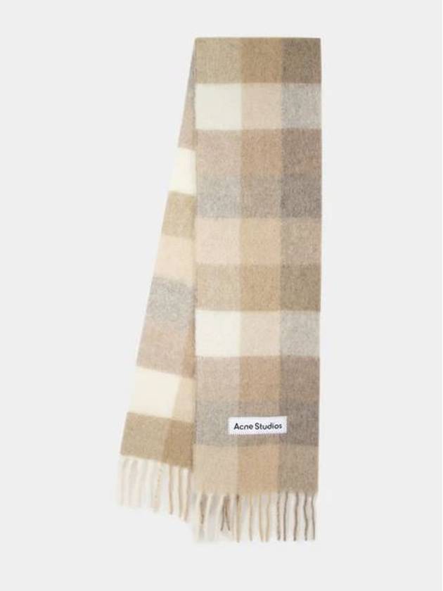 Check Mohair Muffler White Beige - ACNE STUDIOS - BALAAN 5