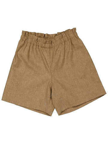 Bonpoint Girls Hazelnut Milly Flannel Shorts, Size 8Y - BONPOINT - BALAAN 1