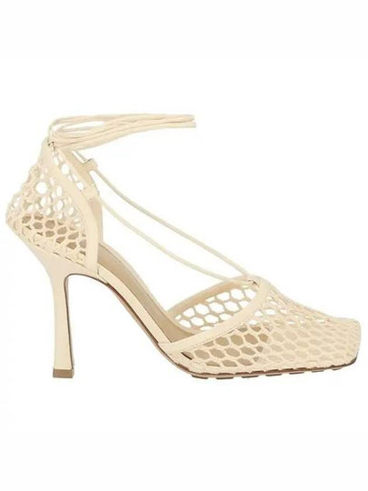 Open Mesh Stretch Sandal Heels Beige - BOTTEGA VENETA - BALAAN 2