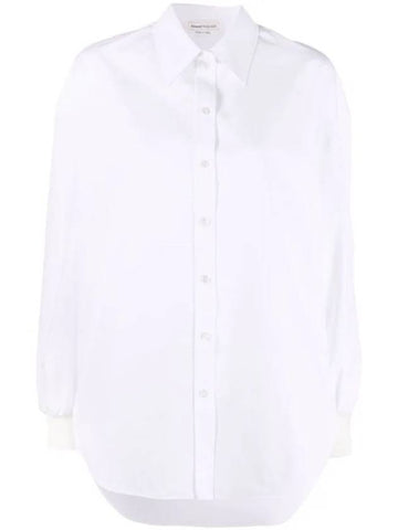 WoMen's Cocoon Sleeve Shirt Optical White - ALEXANDER MCQUEEN - BALAAN 1