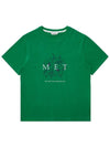 Two Tone Lettering Flower Short Sleeves T Shirt Green - METAPHER - BALAAN 5