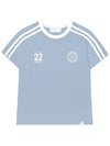 Football double tape short sleeve t shirt light blue - THE GREEN LAB - BALAAN 1