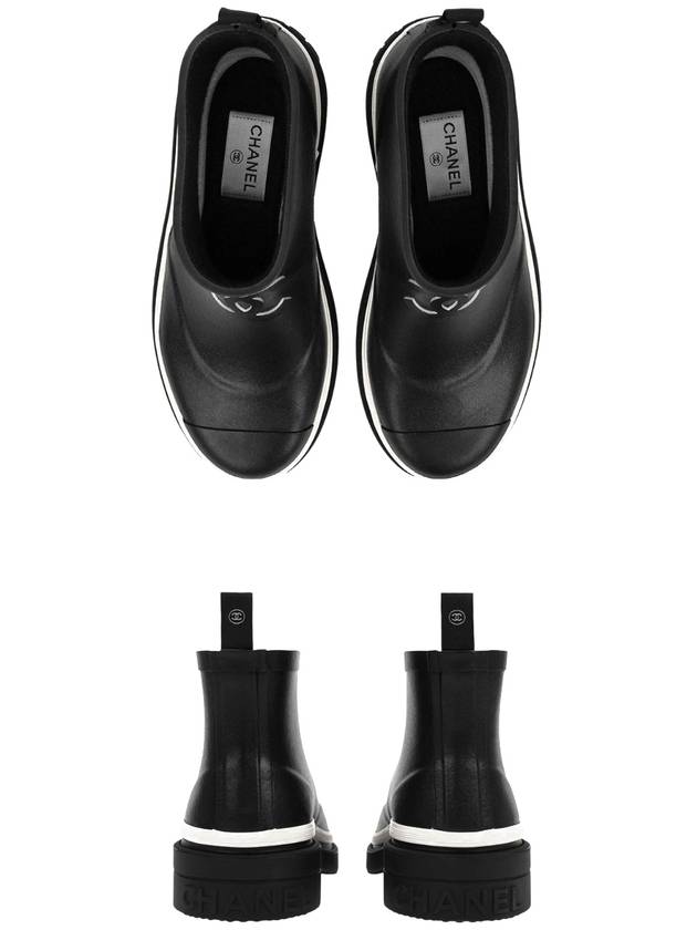 Ankle Boots Platform Black White CC - CHANEL - BALAAN 10