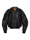 Leather Bomber Jacket Black - BALENCIAGA - BALAAN 2