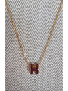 Mini Pop Ache Necklace Gold Chain Pendant Rouge Rubys - HERMES - BALAAN 3