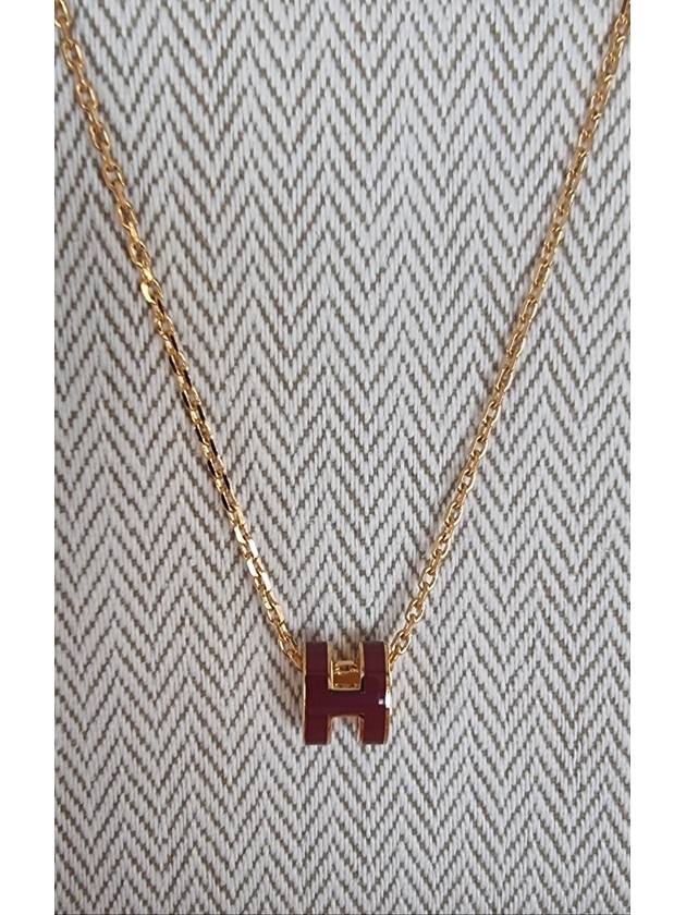 Mini Pop Ache Necklace Gold Chain Pendant Rouge Rubys - HERMES - BALAAN 3