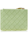 Intrecciato Zipper Small Half Wallet Green - BOTTEGA VENETA - BALAAN 4