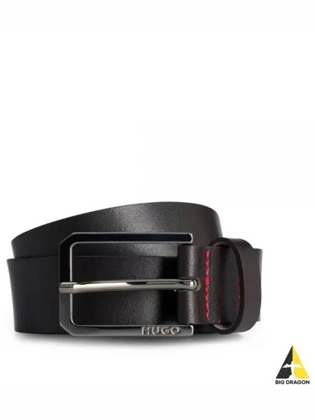 Metal Buckle Leather Belt Black - HUGO BOSS - BALAAN 2