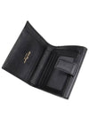 Gancini Leather Half Wallet Black - SALVATORE FERRAGAMO - BALAAN.