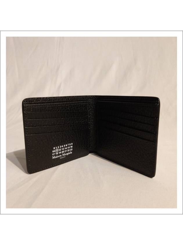 Stitched Leather Bifold Half Wallet Black - MAISON MARGIELA - BALAAN 6