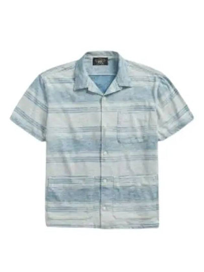 Indigo Striped Jersey Short Sleeves Shirt Blue - POLO RALPH LAUREN - BALAAN 2