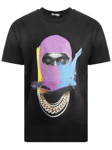 Mask On Paint Short Sleeve T-Shirt Black - IH NOM UH NIT - BALAAN 1